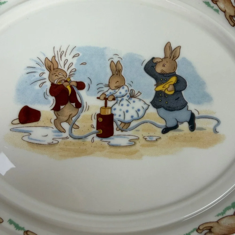 Royal Doulton Bunnykins Oval Plates Set of 2 English Fine Bone China‎ Vintage